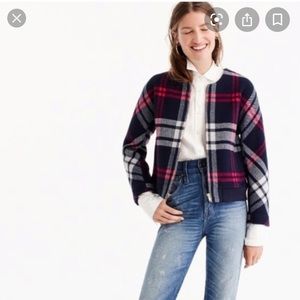 J crew plaid bomber jacket